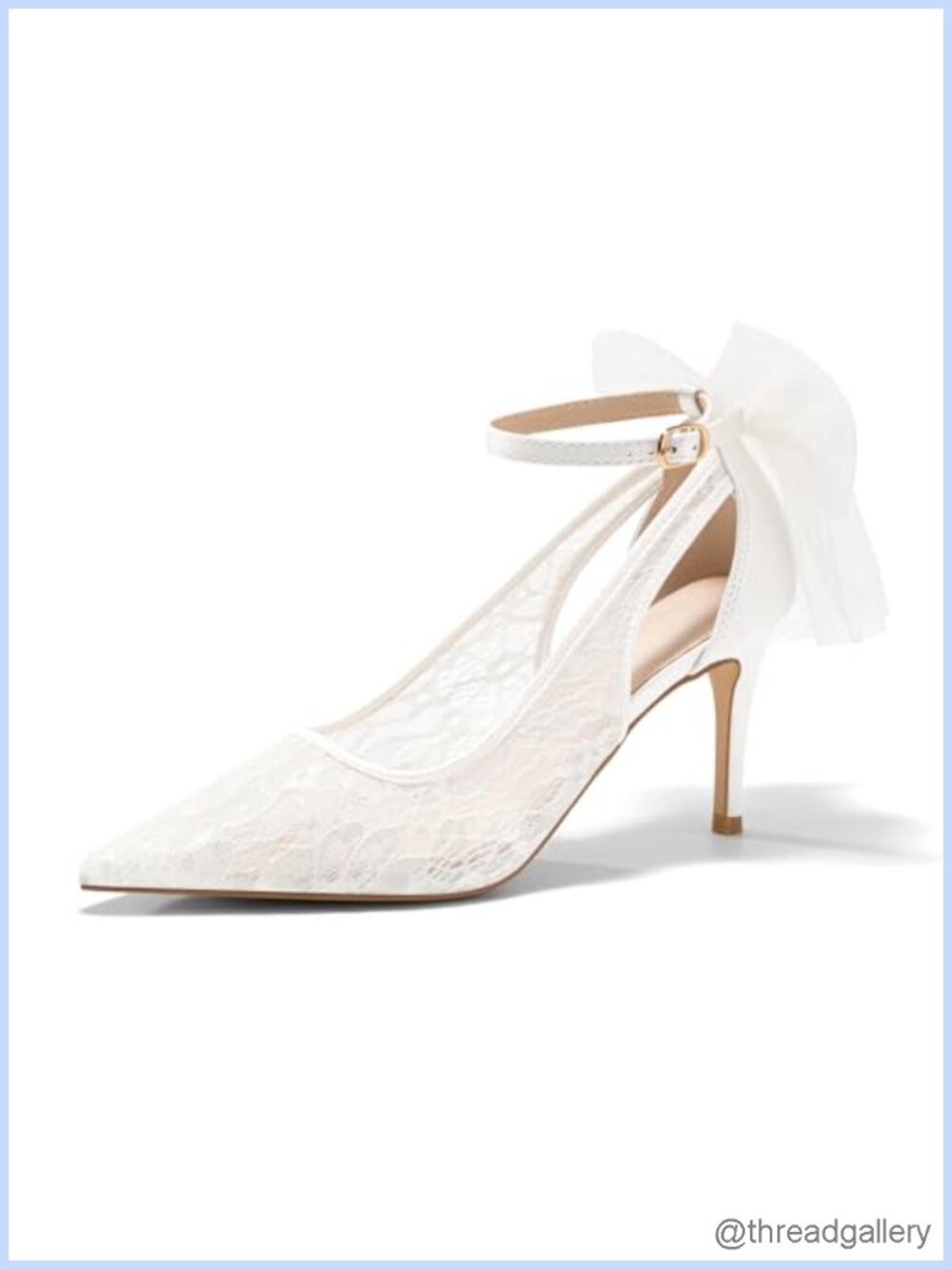 Womens Lace Mesh Stiletto Heels Pointed Toe Wedding Pumps